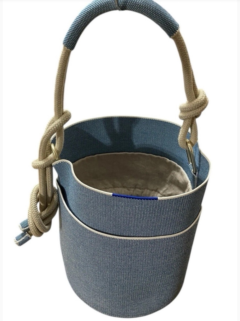 NWOT! ROTHY’S Light Blue Canvas Bucket Bag with Rope Handle - Picture 8 of 10